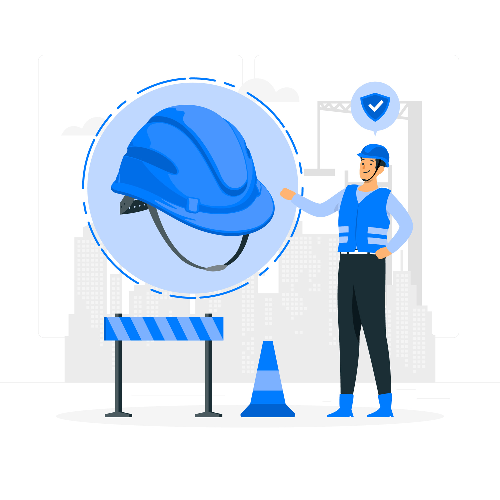 Illustration d'un casque de protection pour les chantiers